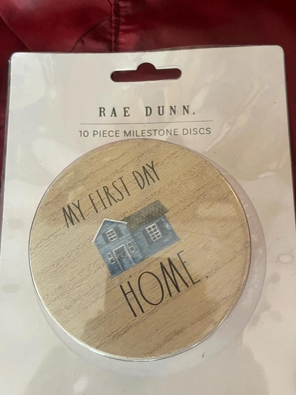 Rae Dunn 'My First Day Home' Wooden Milestone Holiday Disc set